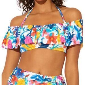 🆕️Bleu Rod Beattie place in the sun Off The Shoulder Bikini Swimsuit Top 12